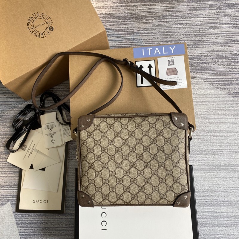 Gucci Fake Beige GG shoulder 626363 bag with leather details